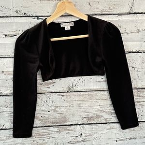 Black crop cardigan